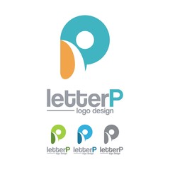 Letter P, Life, Abstract People, Design Logo Vector