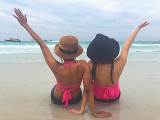 friends on beach