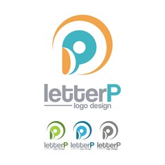 Obraz premium Letter P, Life, Abstract People, Circle Design Logo Vector