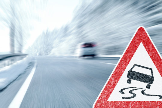 Winter Driving - Caution Ice and Snow