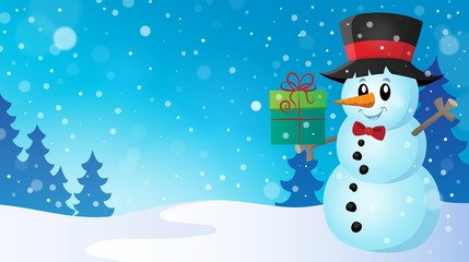 Christmas snowman theme image 7