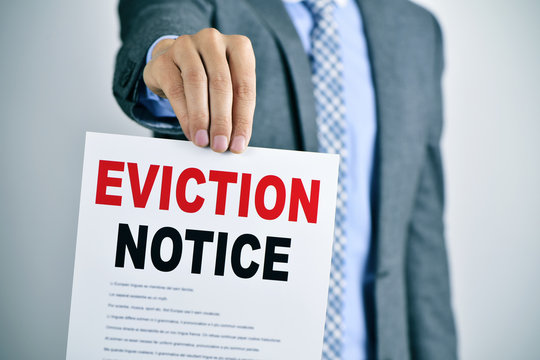 man with an eviction notice