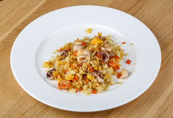 Fried rice with seafood