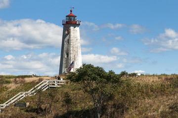 Fototapeta na wymiar Faulkner's Island Lighthouse on McKinney Wildlife Refuge in Connecticut