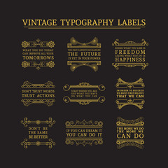 Vector headline calligraphic decorations set