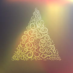 glowing background with swirls in a triangle,vector