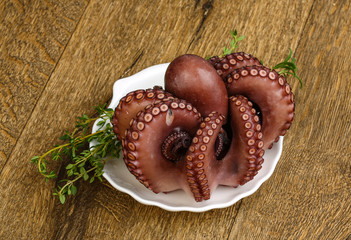 Boiled octopus