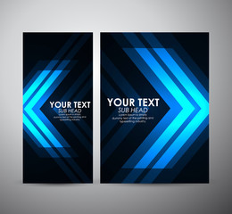 Abstract blue Arrow in Brochure business design template or roll up. Vector Illustration 