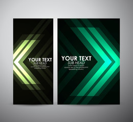 Abstract green Arrow in Brochure business design template or roll up. Vector Illustration 