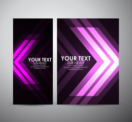 Abstract purple Arrow in Brochure business design template or roll up. Vector Illustration 