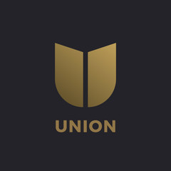 Letter U shield logo icon design template elements © arbuzu