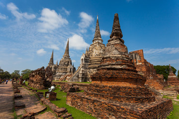 Fototapeta premium Ancient Pagoda in Wat Phrasisanpetch (Phra Si Sanphet). Ayutthay