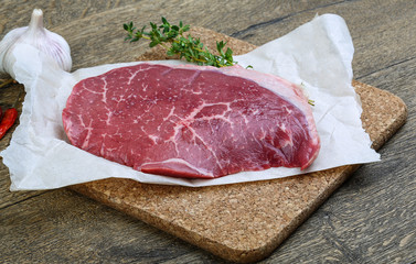 Raw beef steak