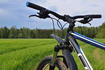 Fototapeta na wymiar mountain bike handlebar