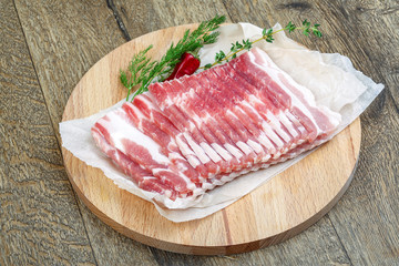 Raw bacon