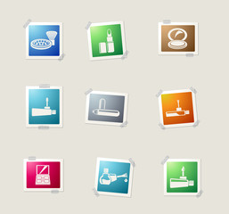 make-up products icon set
