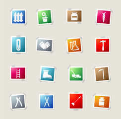 Garden tools simply icons