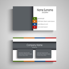 Business card with colored bookmarks template