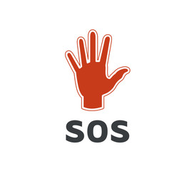 SIGNAL SOS main vecteurs