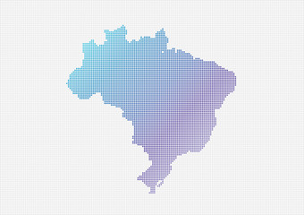 Fototapeta na wymiar Brazil Map Vector (small dots objects)