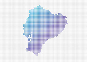 Fototapeta na wymiar Ecuador Map Vector (small dots objects)