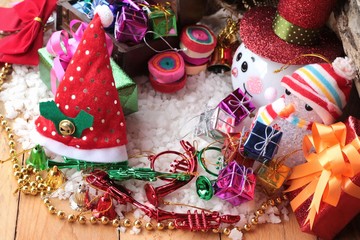 Festival of Christmas gifts and decorations xmas day.