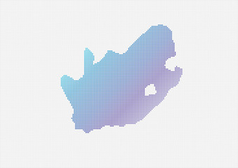 South Africa Map Vector (small dots objects)