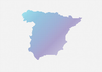 Spain Map Vector (small dots objects)