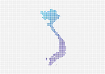 Vietnam Map Vector (small dots objects)