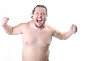 Fototapeta premium a fat man on a diet 