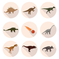 flat icons dinosaurs