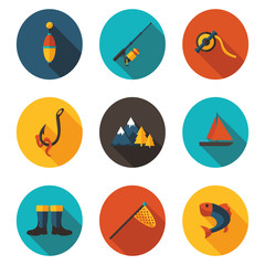 fishing flat icons