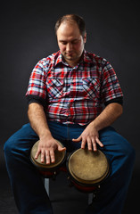 portrait of musician with bongo