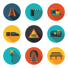 flat icons railroad