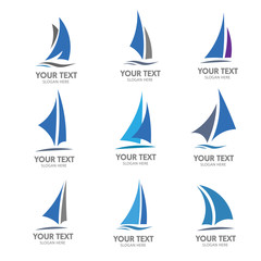 Sailing boat logo vector