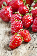 Fresh ripe strawberries, selective focus