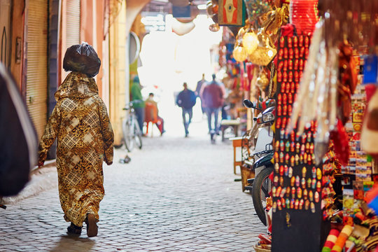 Women on Moroccan market in Marrakech, Morocco