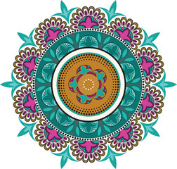Floral color patterns in a circle