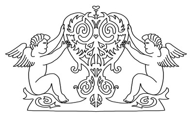 Angels with beauty heart for your design