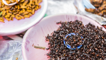 Bugs fried in street market