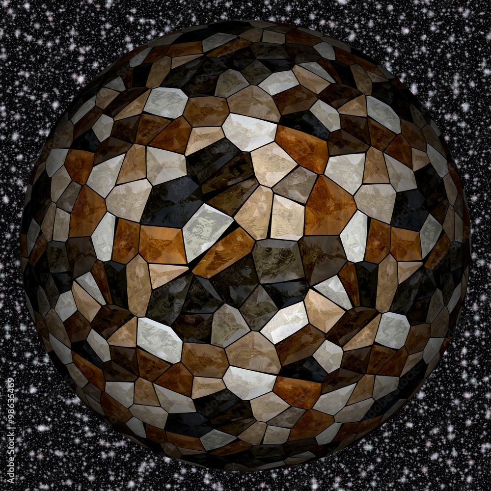 Wall mural abstract decorative magic sphere, stone - pattern