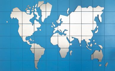 Image of world map with a colorful blue background.
