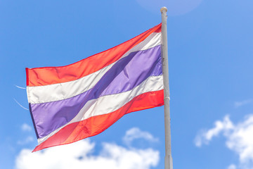 Thailand Flag with bluesky background