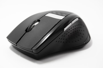 Wireless computer mouse on white background