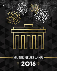 New Year 2016 berlin germany brandenburg gate gold © Cienpies Design