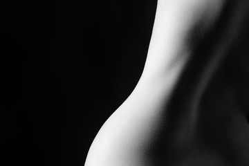 Beautiful and naked female back view