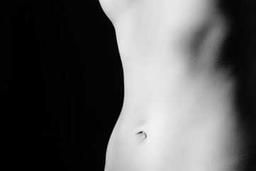 Naklejka premium Flat, tonned abdomen