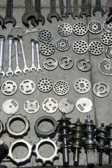 Cutting details / Metal parts for farm on the market in Tbilisi (Georgia)