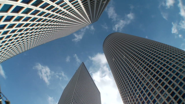 Time lapse of high rise buildings in Tel Aviv, Israel