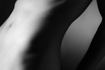 Abstract nude of a woman abdomen